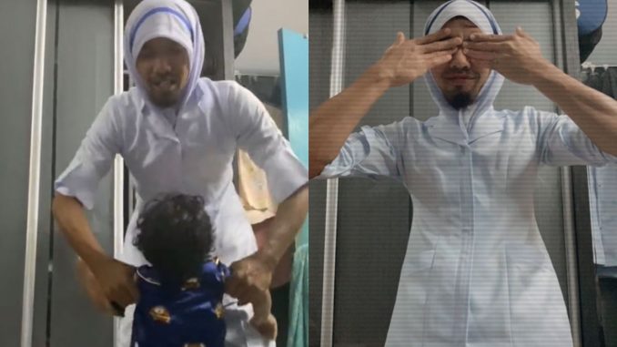 “Confirm tak kena ngorat” – Anak punya hal, bapa sanggup sarung uniform nurse isteri ugut nak pergi kerja – Viral | mStar_62f09bffdb29f.jpeg