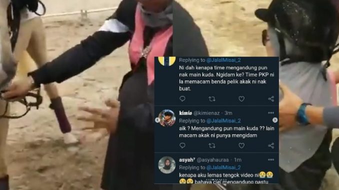 Kecoh Video Wanita Hamil 7 Bulan Jatuh Ketika Tunggang Kuda, Dikecam Tak Sayang Baby_600f6b3ea612a.jpeg