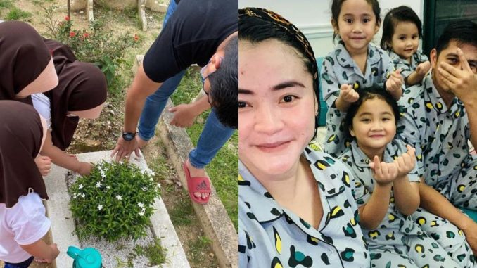 Tidak Mahu Langgar SOP Pada Hari Raya, Almy Nadia Dan Fizz Fairuz Ziarah Kubur Anak Sebelum PKP_6093530586acc.jpeg