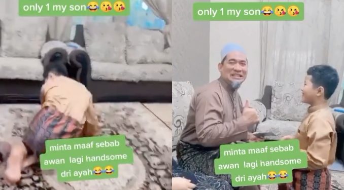 “Entrance Gila Style”, Gaya Adik Ini Salam Minta Maaf Curi Perhatian Ramai!_60f8f5720a0e4.jpeg