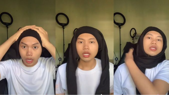 Lelaki Kongsi Tips Pakai Tudung Guna Baju Buat Ramai Terhibur_60f5696429dd2.jpeg