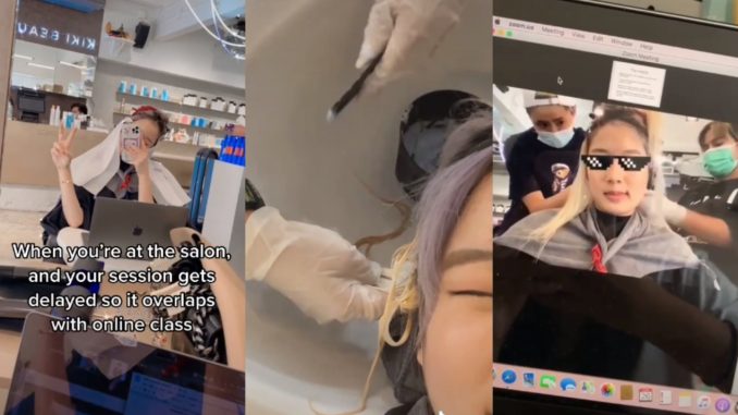 Rambut Tak Siap, Pelajar Ini Terpaksa Ikuti Kelas Online Di Salon_60e5191c2560a.jpeg
