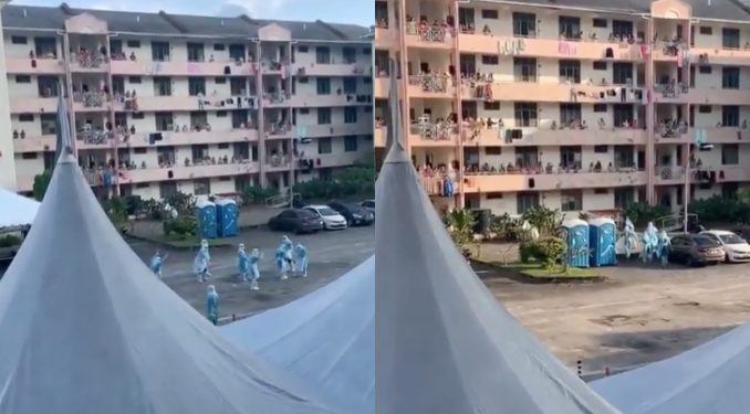 Suasana Ceria Frontliners Menari Di Tengah Perumahan, “Sebak Gila Tengok Video Ni”_60e05f6d2e159.jpeg