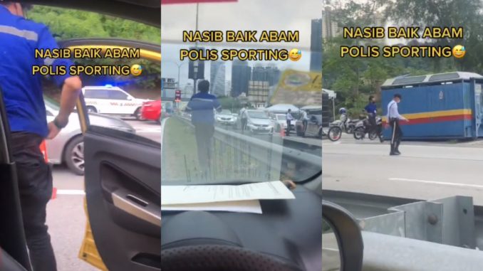 Lelaki Tumpang Tandas Polis Masa Jalan Jem, “Nasib Baik Sporting…”_611c7c8bc43e2.jpeg